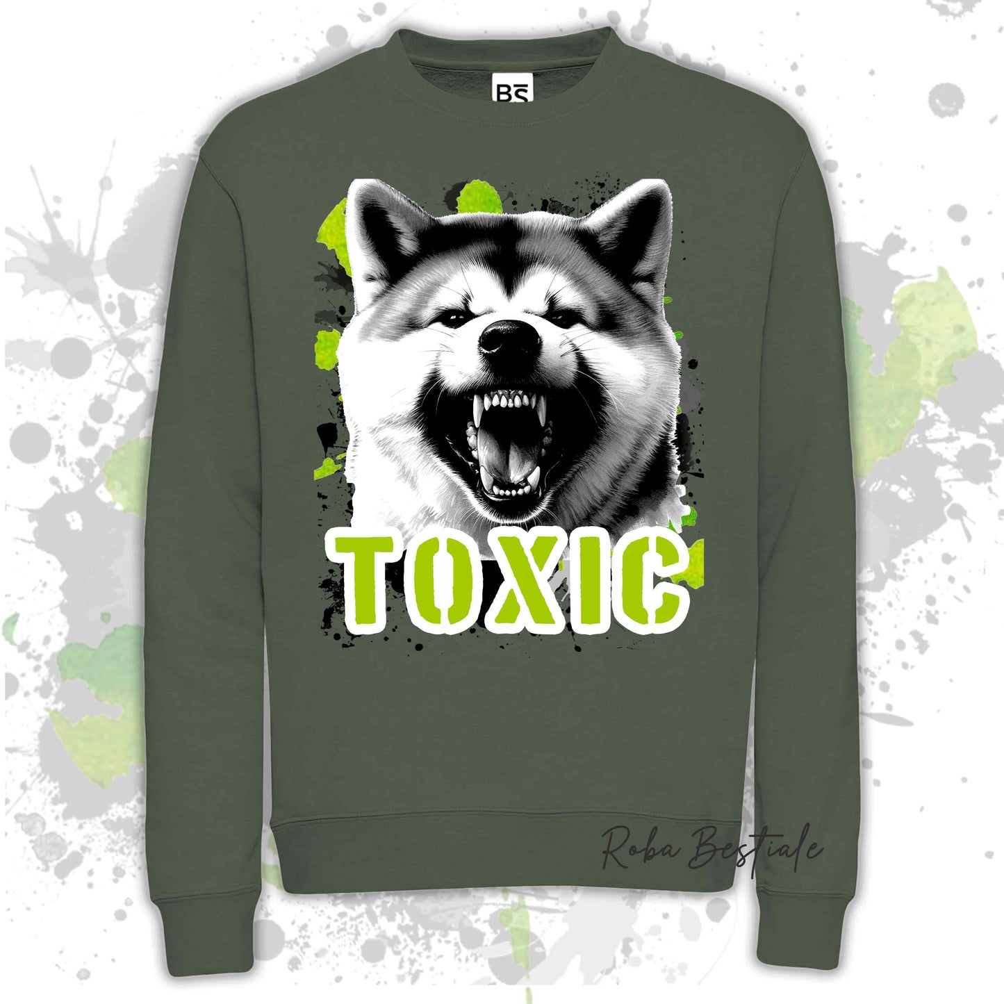 Felpa TOXIC - AKITA INU - Girocollo, Unisex, in tanti colori! - dalla XS alla 3XL