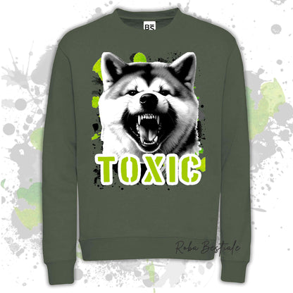Felpa TOXIC - AKITA INU - Girocollo, Unisex, in tanti colori! - dalla XS alla 3XL