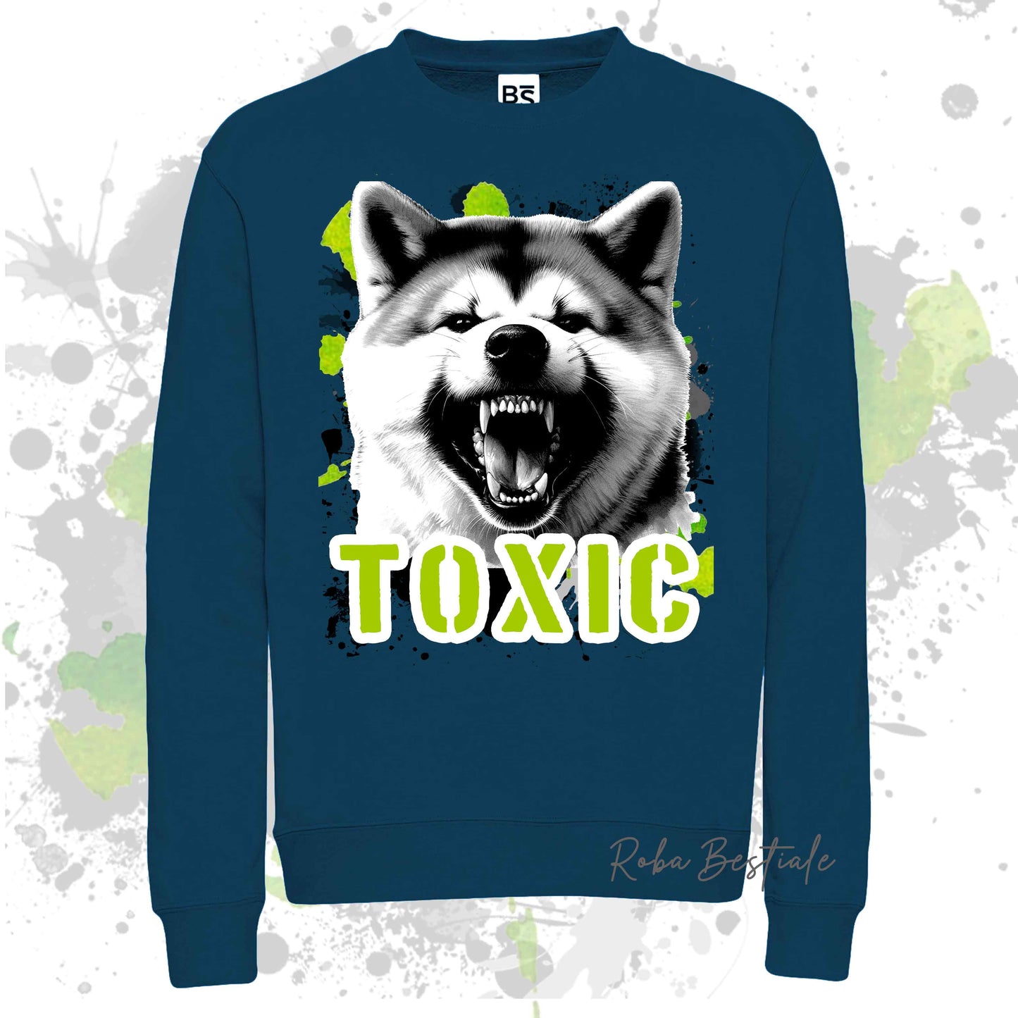 Felpa TOXIC - AKITA INU - Girocollo, Unisex, in tanti colori! - dalla XS alla 3XL