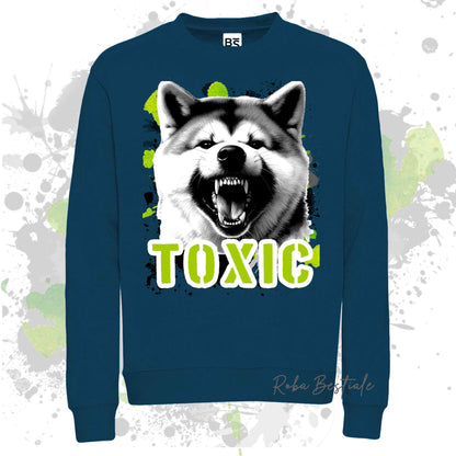 Felpa TOXIC - AKITA INU - Girocollo, Unisex, in tanti colori! - dalla XS alla 3XL