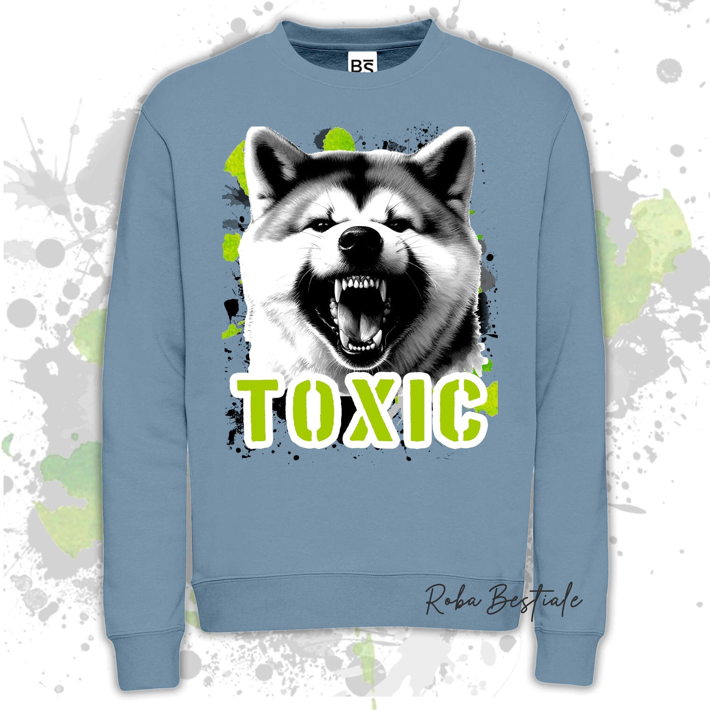 Felpa TOXIC - AKITA INU - Girocollo, Unisex, in tanti colori! - dalla XS alla 3XL