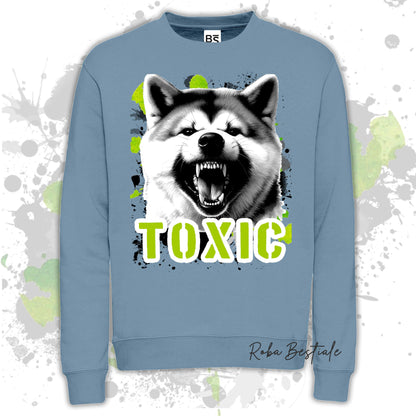 Felpa TOXIC - AKITA INU - Girocollo, Unisex, in tanti colori! - dalla XS alla 3XL