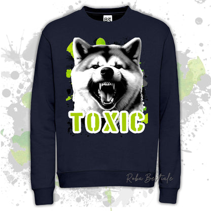 Felpa TOXIC - AKITA INU - Girocollo, Unisex, in tanti colori! - dalla XS alla 3XL