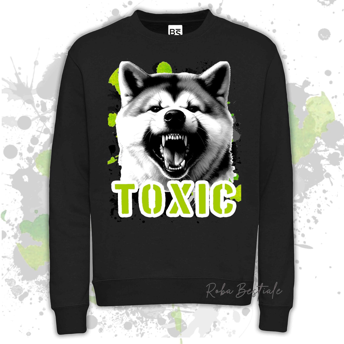 Felpa TOXIC - AKITA INU - Girocollo, Unisex, in tanti colori! - dalla XS alla 3XL