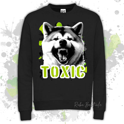 Felpa TOXIC - AKITA INU - Girocollo, Unisex, in tanti colori! - dalla XS alla 3XL