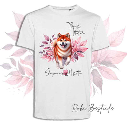 T-Shirt AKITA INU Rosso - Collezione Pink Nature