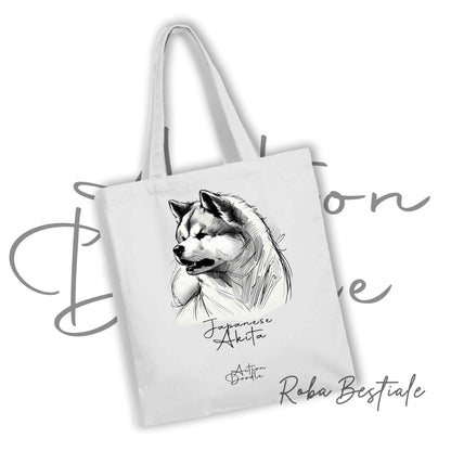 Shopper ACTION DOODLE - AKITA INU 1 - Diversi colori disponibili, 100% Cotone