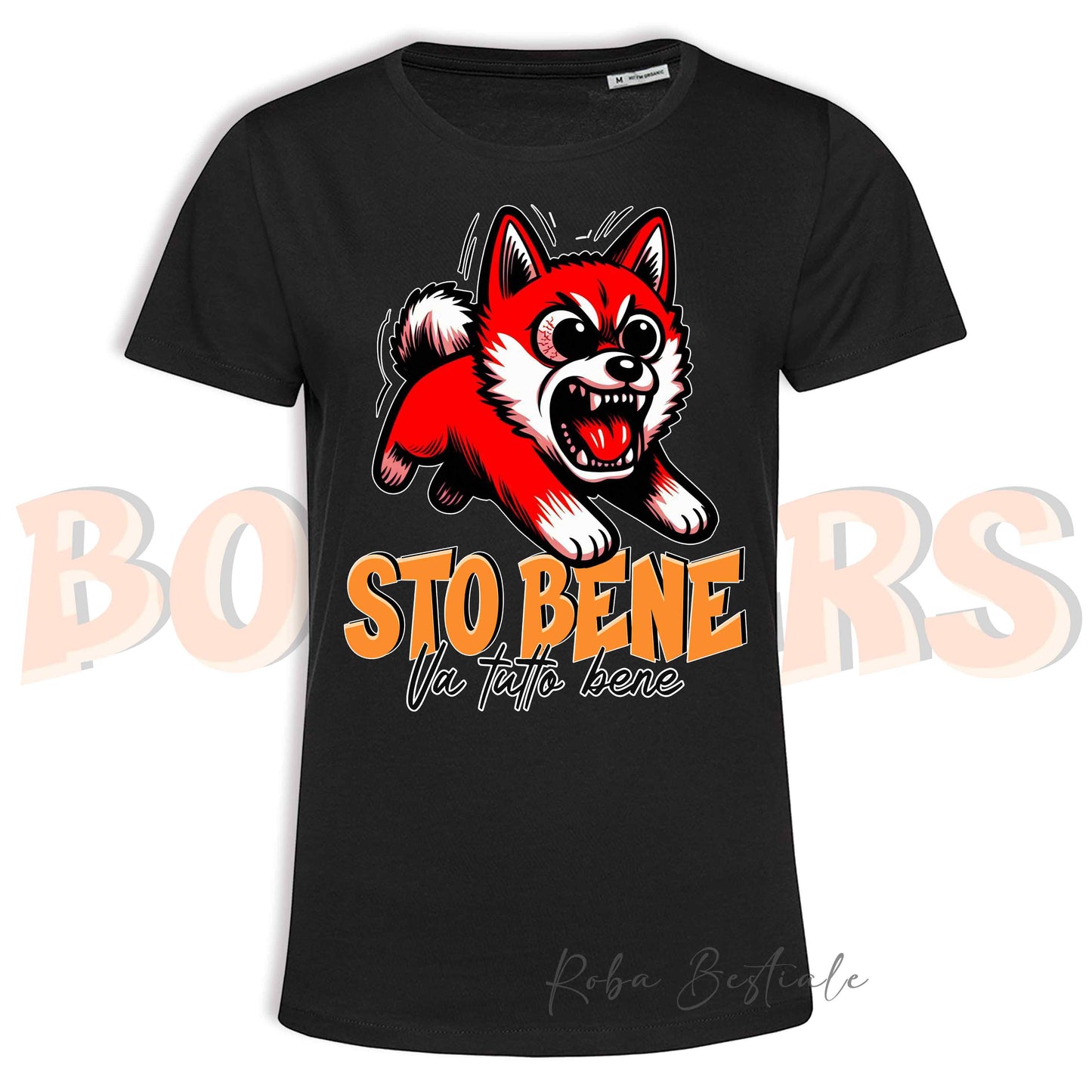T-Shirt BONKERS - STO BENE - AKITA INU Rosso - Uomo o Donna - dalla XS alla 5XL