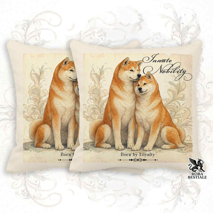 Cuscino NOBILITY - AKITA INU Rosso - 100% Tela di Cotone - 40x40 cm