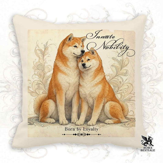 Cuscino NOBILITY - AKITA INU Rosso - 100% Tela di Cotone - 40x40 cm