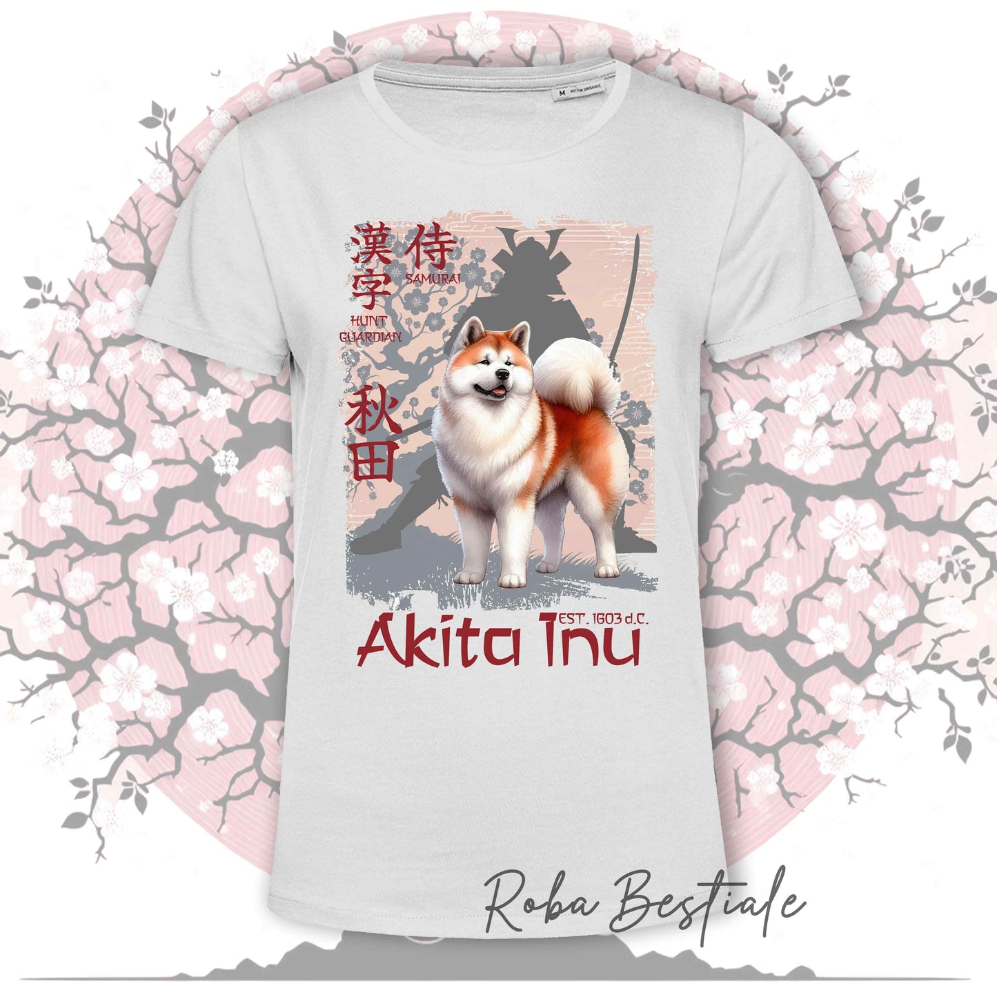 T-Shirt JAPAN STYLE "PRIDE" - AKITA INU Rosso - da DONNA, in tanti colori! Dalla XS alla 3XL