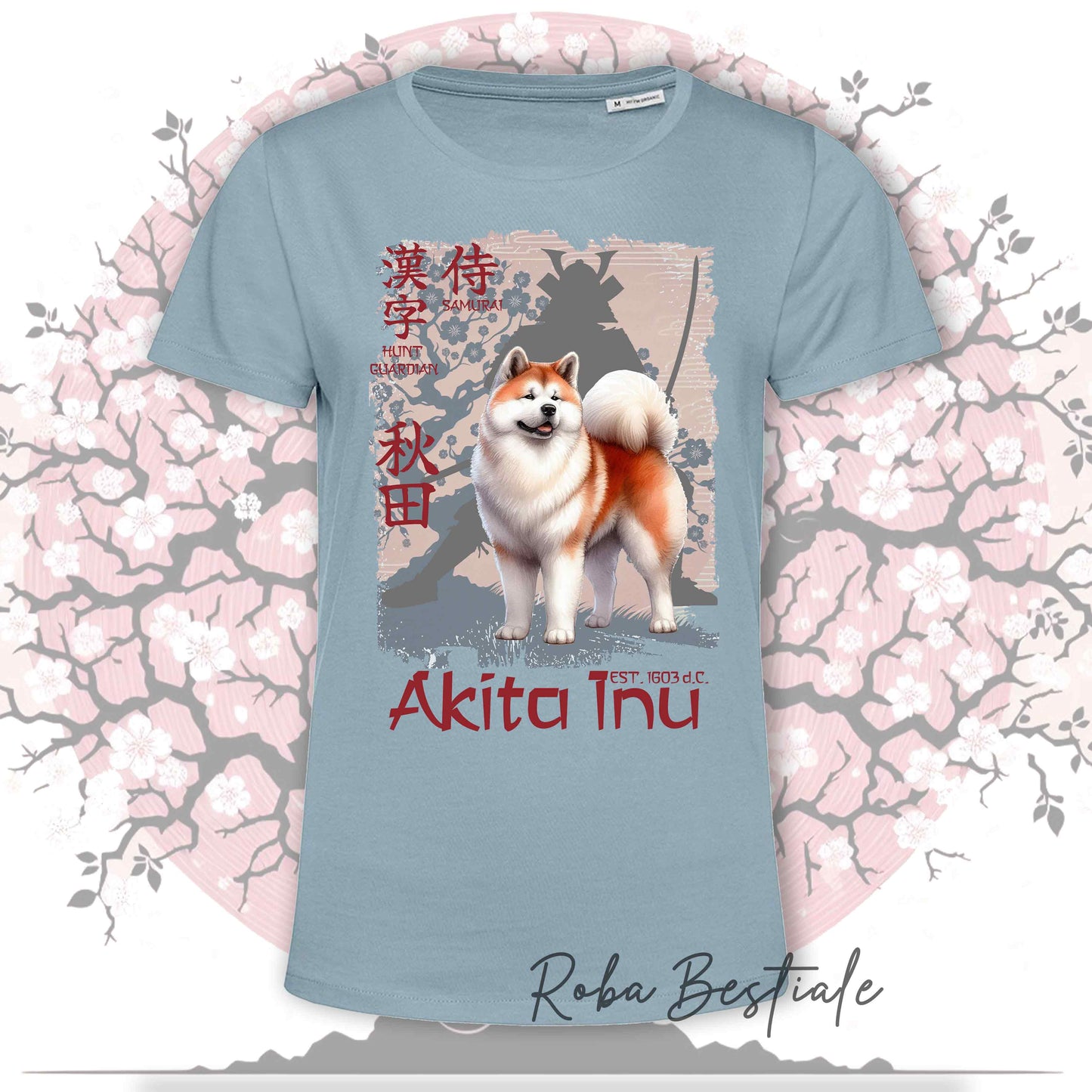 T-Shirt JAPAN STYLE "PRIDE" - AKITA INU Rosso - da DONNA, in tanti colori! Dalla XS alla 3XL