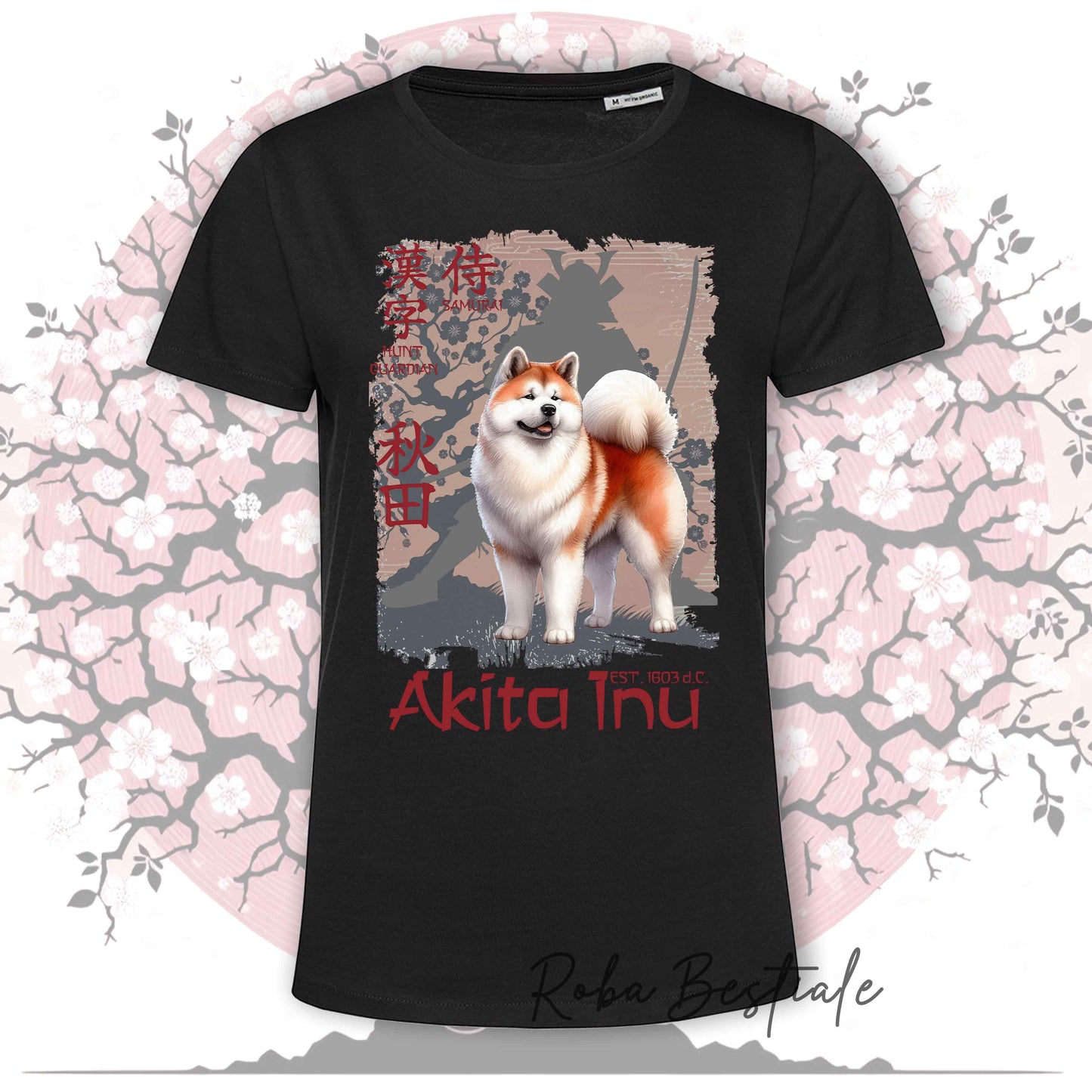 T-Shirt JAPAN STYLE "PRIDE" - AKITA INU Rosso - da DONNA, in tanti colori! Dalla XS alla 3XL