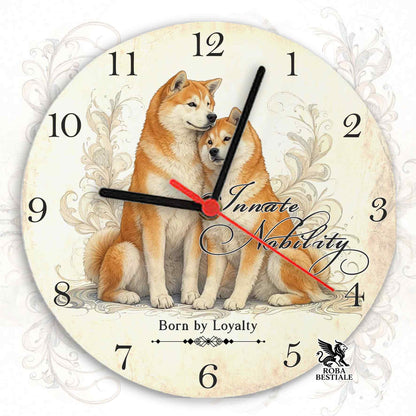 Orologio da Muro NOBILITY - AKITA INU Rosso - in MDF - diametro 20 o 30 cm