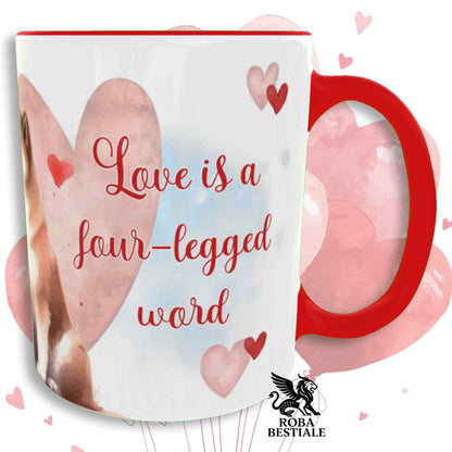 Tazza LOVE ME - AKITA INU Rosso - In Ceramica, con dettagli Rossi - 330 ml