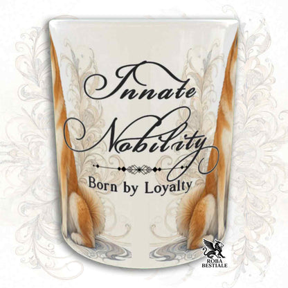 NOBILITY Mug - AKITA INU Red - GOLD Handle - 330 ml - Ceramic
