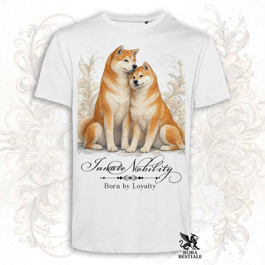 T-Shirt NOBILITY - AKITA INU Rosso - Bianca o Beige, da Uomo o da Donna - dalla XS alla 5XL