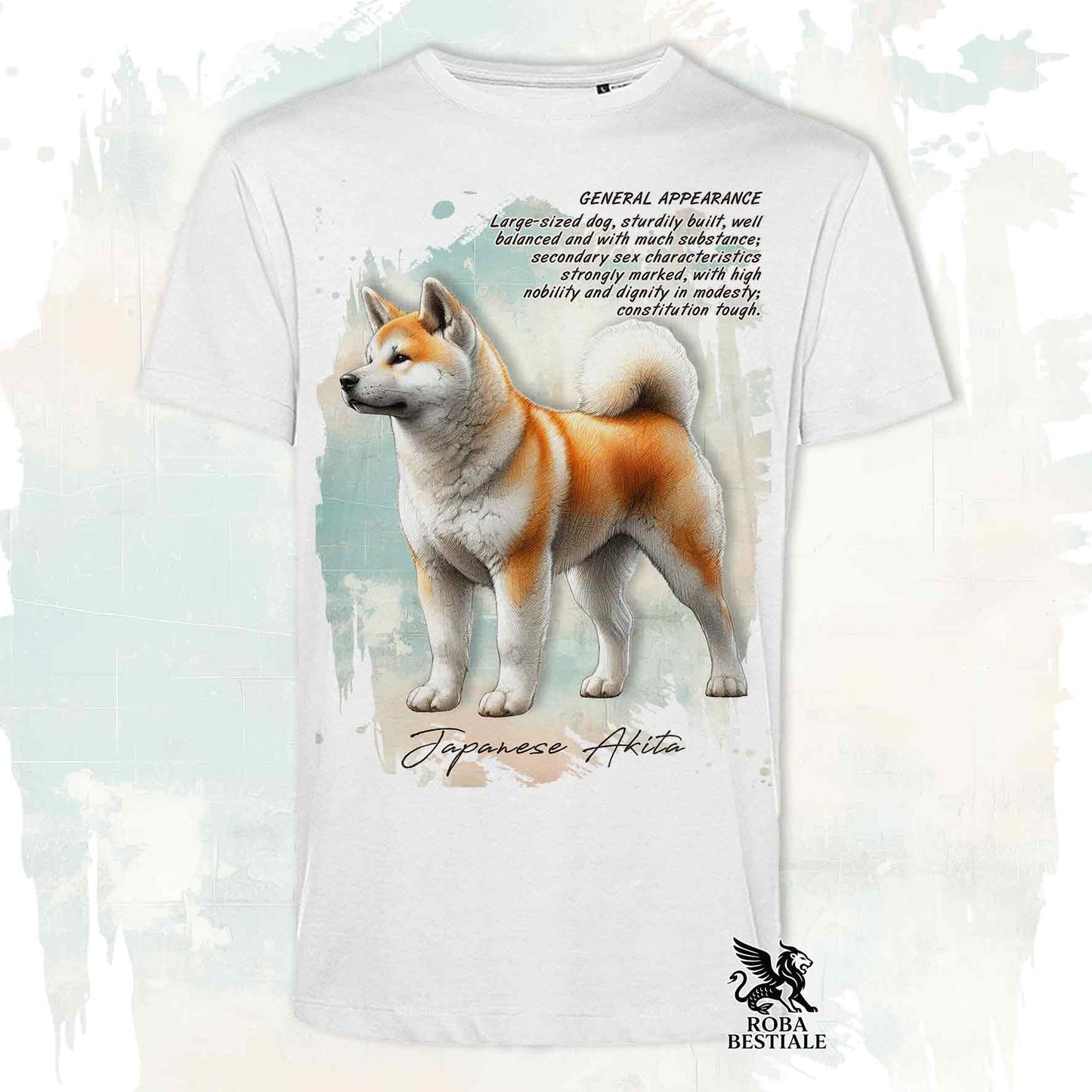 T-Shirt APPEARANCE - AKITA INU Rosso - Bianca o Beige, da Uomo o da Donna - dalla XS alla 5XL