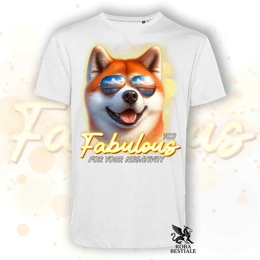 T-Shirt TOO FABULOUS - AKITA INU Rosso - Bianca o Beige, da Uomo o da Donna - dalla XS alla 5XL