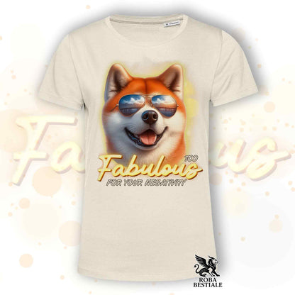 T-Shirt TOO FABULOUS - AKITA INU Rosso - Bianca o Beige, da Uomo o da Donna - dalla XS alla 5XL
