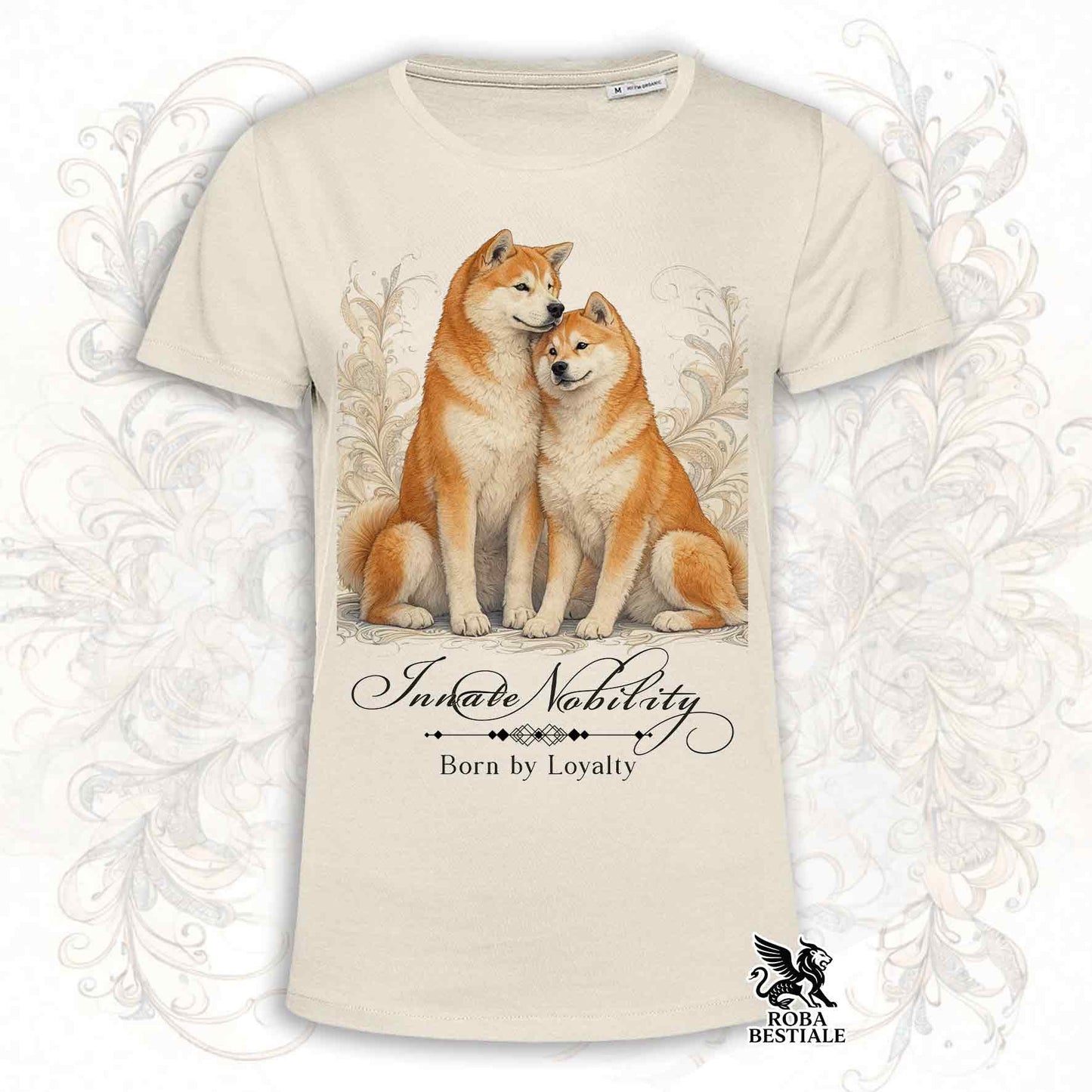 NOBILITY T-Shirt - AKITA INU Red - White or Beige, Men's or Women's - from XS to 5XL