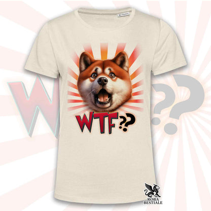 T-Shirt WTF?? - AKITA INU Rosso - Bianca o Beige, da Uomo o da Donna - dalla XS alla 5XL