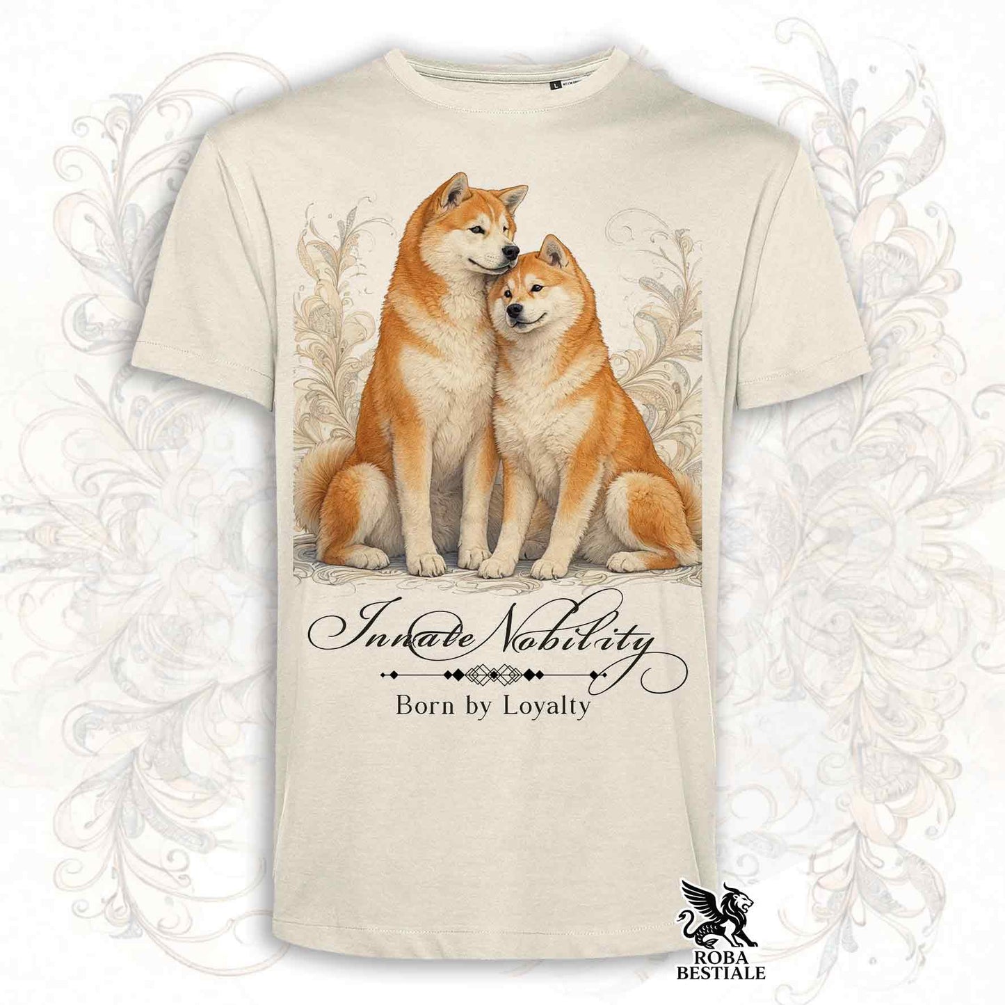 NOBILITY T-Shirt - AKITA INU Red - White or Beige, Men's or Women's - from XS to 5XL