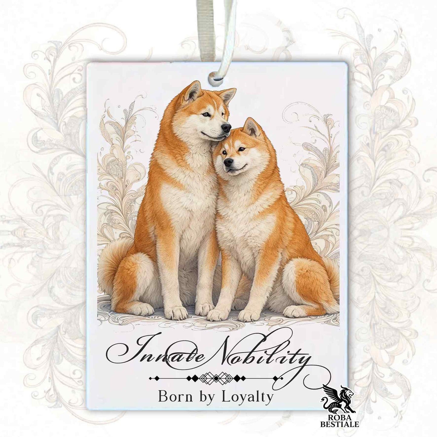 Profumatore NOBILITY - AKITA INU Rosso - In Feltro, con cordino - 7,5 x 10 cm