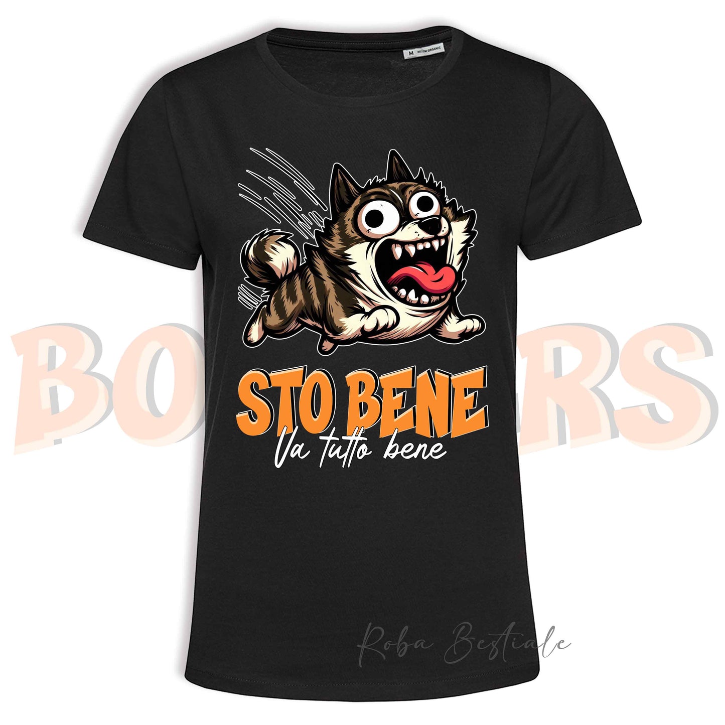 T-Shirt BONKERS - STO BENE - AKITA INU Tigrato - Uomo o Donna - dalla XS alla 5XL