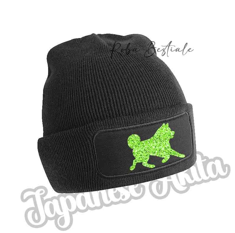 AKITA INU Beanie - BLACK, BLUE NAVY or BABY PINK Winter Hat - Silhouette in your choice of color