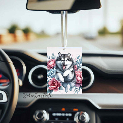 Deodorante Auto PEONY - ALASKAN MALAMUTE - In Feltro, con cordino - 7,5 x 10 cm