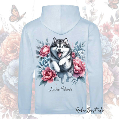 Felpa PEONY - ALASKAN MALAMUTE - Con Cappuccio e Tasconi, Unisex, in tanti colori - dalla XS alla 5XL