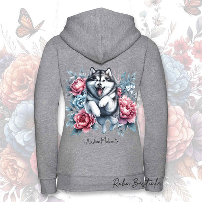 Felpa PEONY - ALASKAN MALAMUTE - Con Cappuccio e Full Zip, Uomo o Donna, in tanti colori - dalla XS alla 5XL