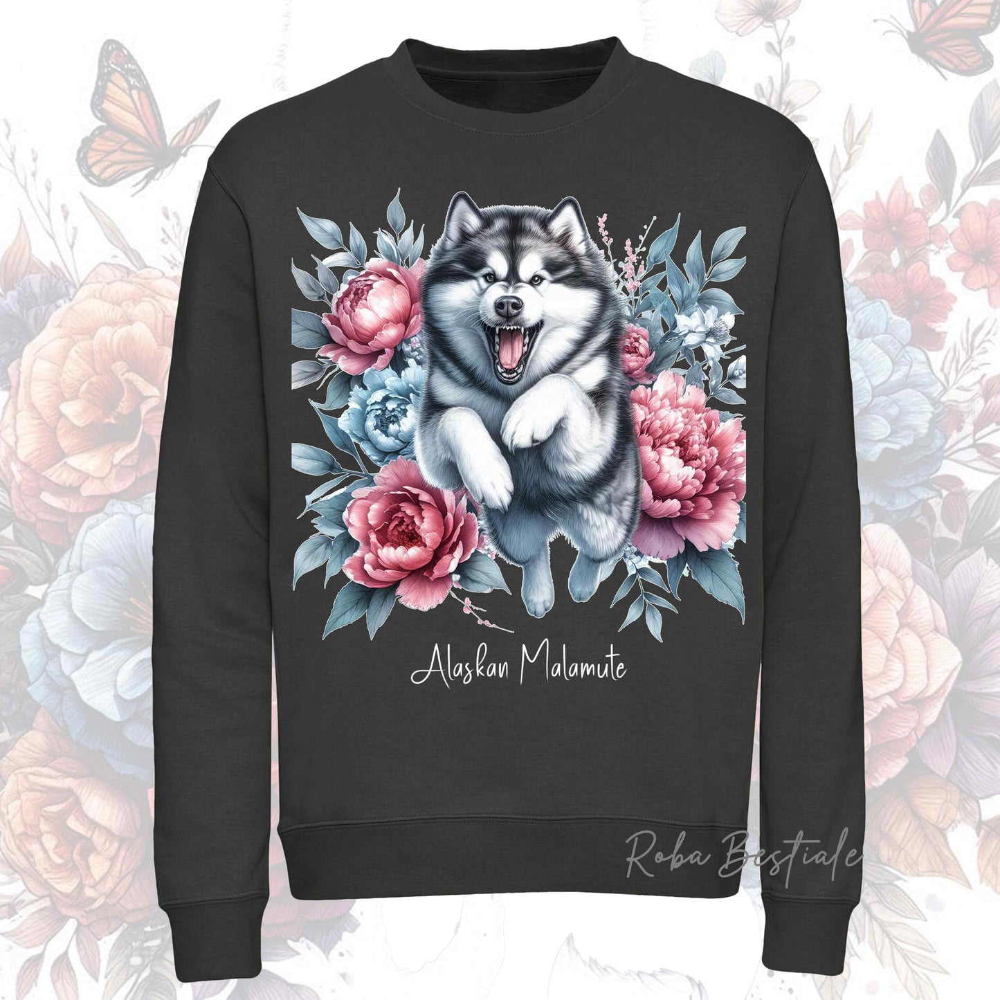 Felpa Invernale PEONY - ALASKAN MALAMUTE - Girocollo, Unisex, in tanti colori! - dalla XS alla 3XL