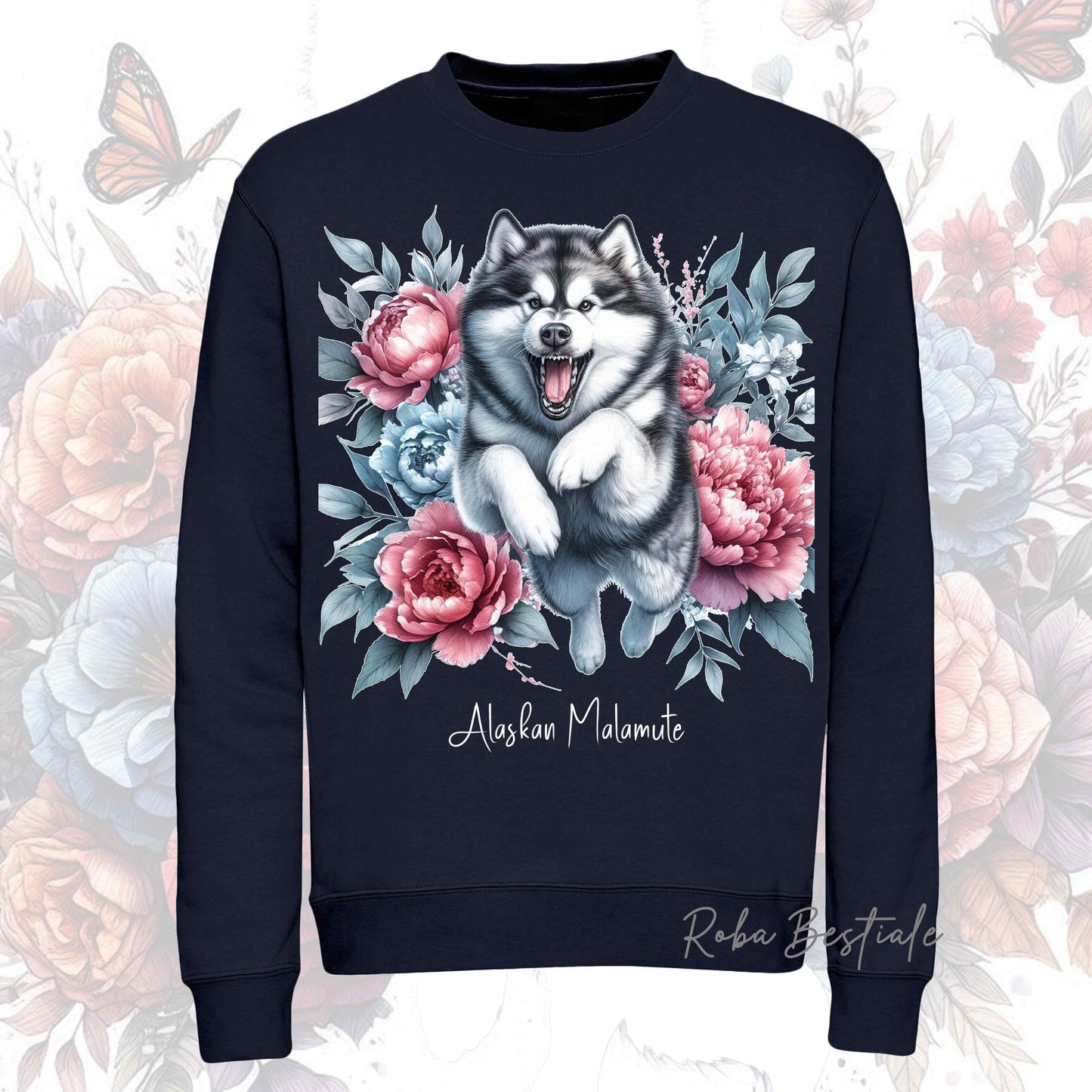 Felpa Invernale PEONY - ALASKAN MALAMUTE - Girocollo, Unisex, in tanti colori! - dalla XS alla 3XL