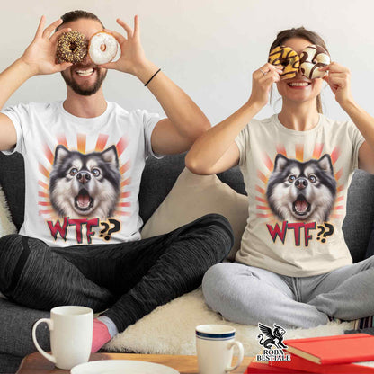 T-Shirt WTF?? - ALASKAN MALAMUTE Bianco e Nero - Bianca o Beige, da Uomo o da Donna - dalla XS alla 5XL