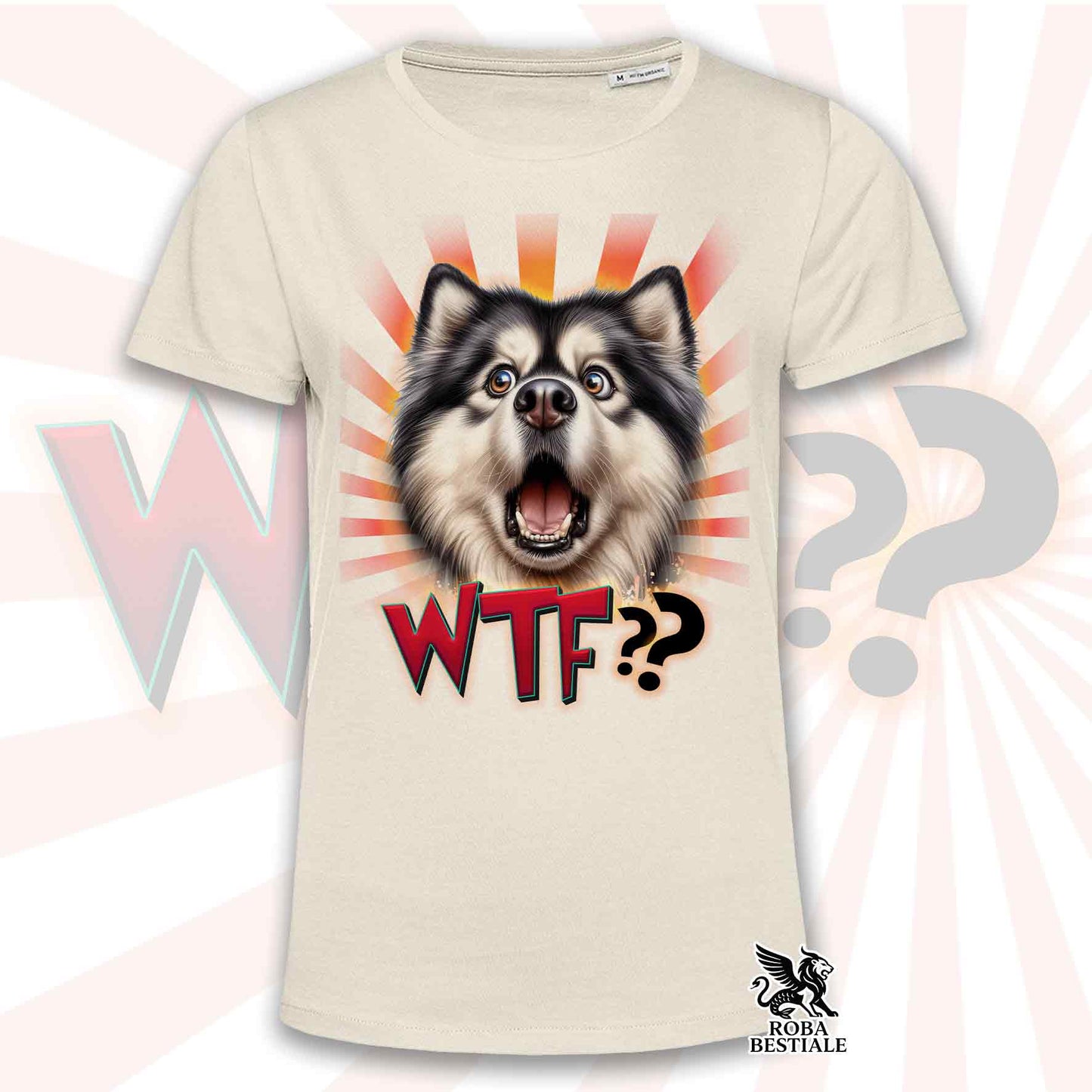 T-Shirt WTF?? - ALASKAN MALAMUTE Bianco e Nero - Bianca o Beige, da Uomo o da Donna - dalla XS alla 5XL