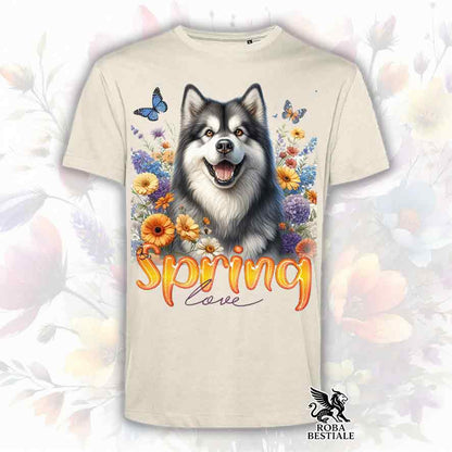 T-Shirt SPRING Love - ALASKAN MALAMUTE Grigio - Bianca o Beige, da Uomo o da Donna - dalla XS alla 5XL