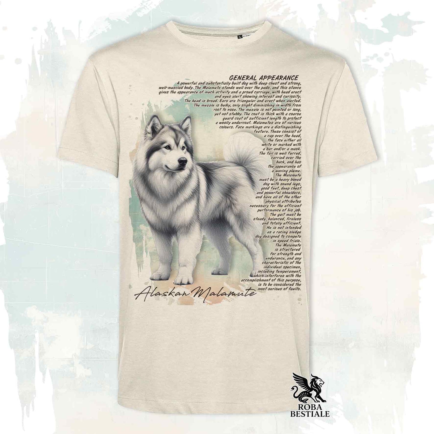 T-Shirt APPEARANCE - ALASKAN MALAMUTE Grigio Chiaro - Bianca o Beige, da Uomo o da Donna - dalla XS alla 5XL