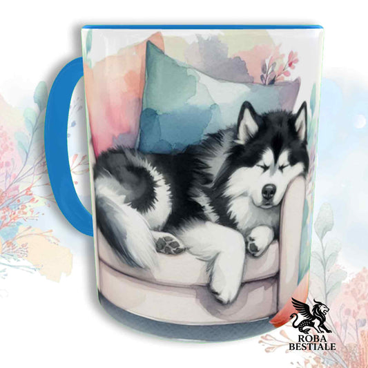 Tazza SOFT LIFE - ALASKAN MALAMUTE Nero - In Ceramica, colore a scelta - 330 ml