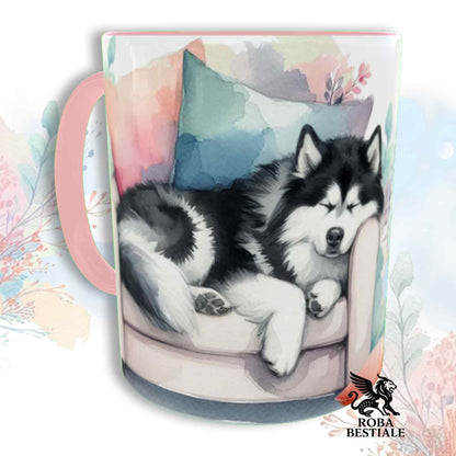 Tazza SOFT LIFE - ALASKAN MALAMUTE Nero - In Ceramica, colore a scelta - 330 ml