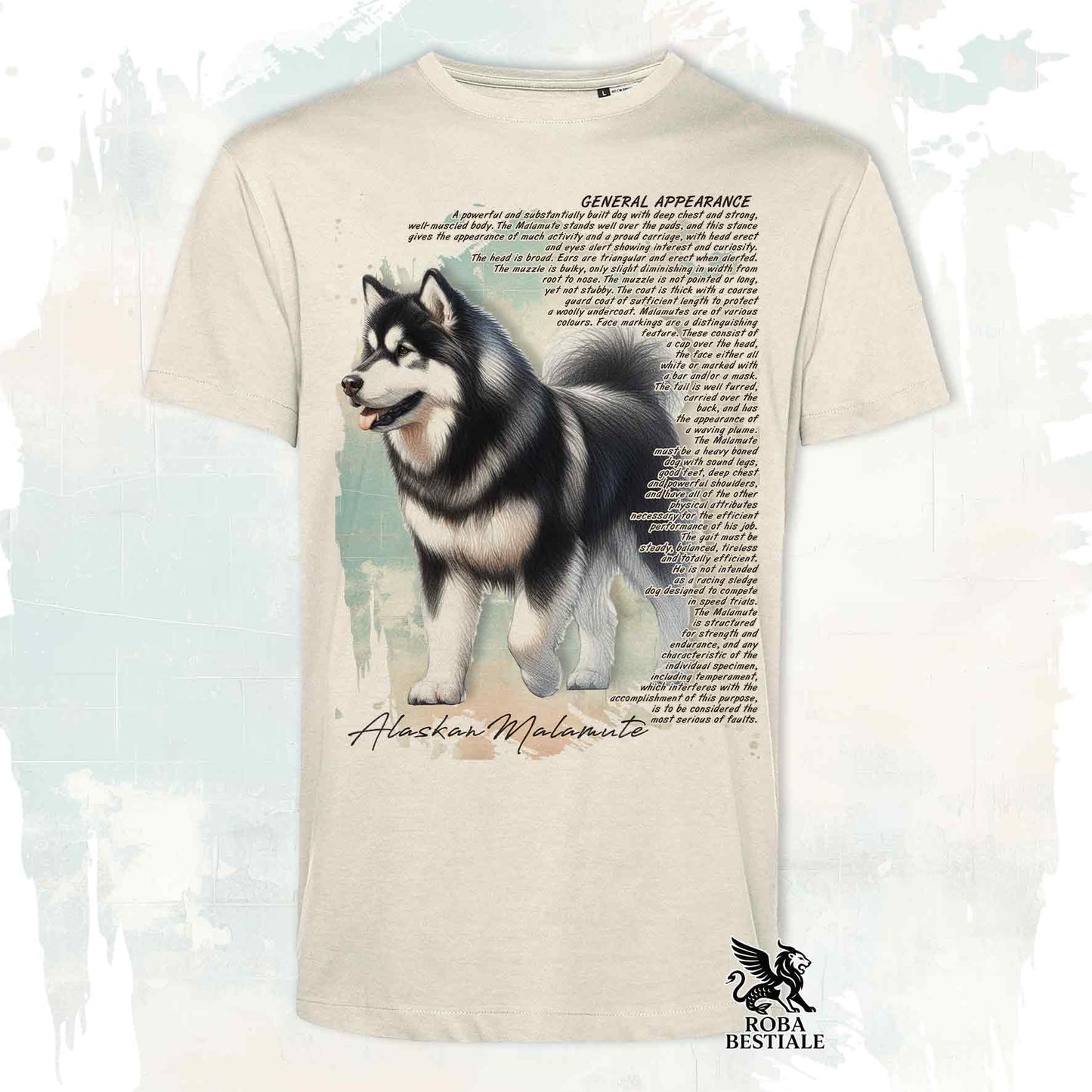 T-Shirt APPEARANCE - ALASKAN MALAMUTE Nero - Bianca o Beige, da Uomo o da Donna - dalla XS alla 5XL