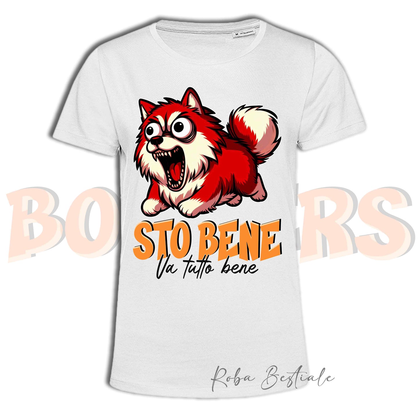 T-Shirt BONKERS - STO BENE - ALASKAN MALAMUTE Rosso - Uomo o Donna - dalla XS alla 5XL