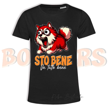 T-Shirt BONKERS - STO BENE - ALASKAN MALAMUTE Rosso - Uomo o Donna - dalla XS alla 5XL