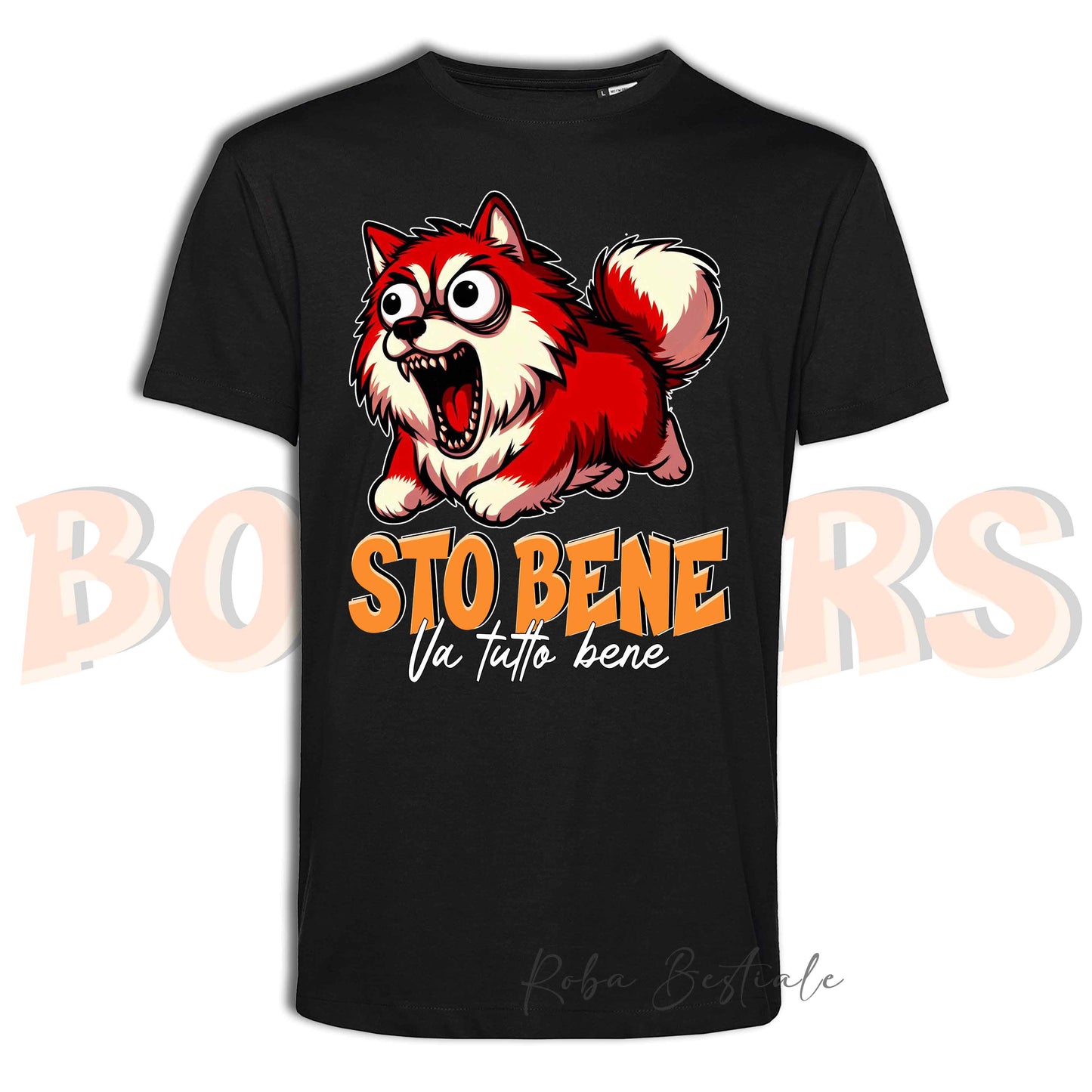T-Shirt BONKERS - STO BENE - ALASKAN MALAMUTE Rosso - Uomo o Donna - dalla XS alla 5XL