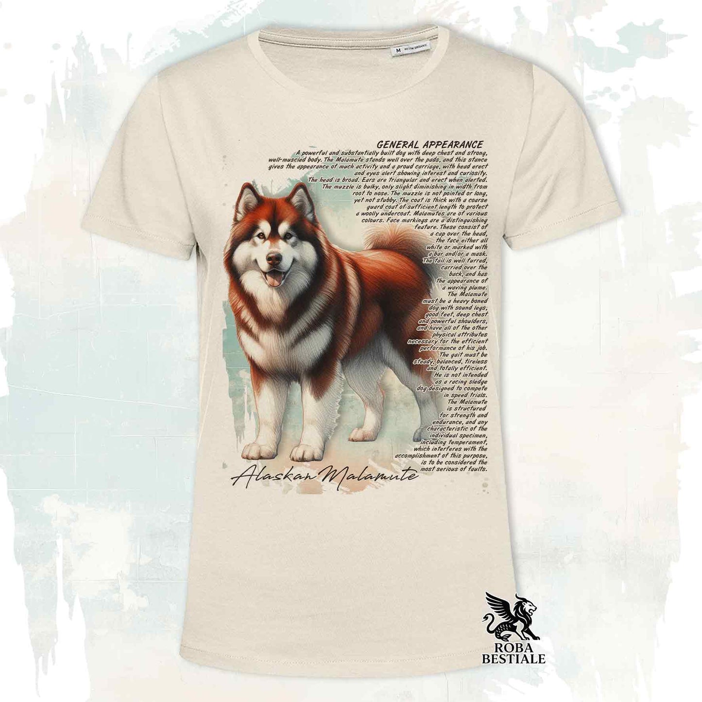 T-Shirt APPEARANCE - ALASKAN MALAMUTE Rosso - Bianca o Beige, da Uomo o da Donna - dalla XS alla 5XL