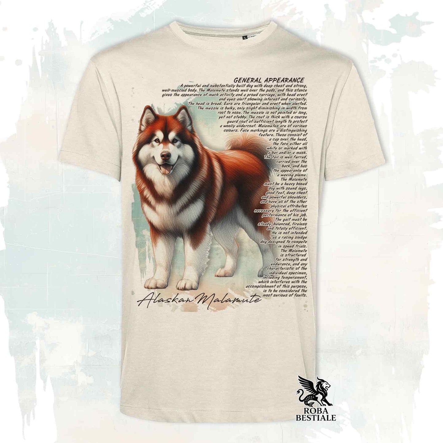 T-Shirt APPEARANCE - ALASKAN MALAMUTE Rosso - Bianca o Beige, da Uomo o da Donna - dalla XS alla 5XL