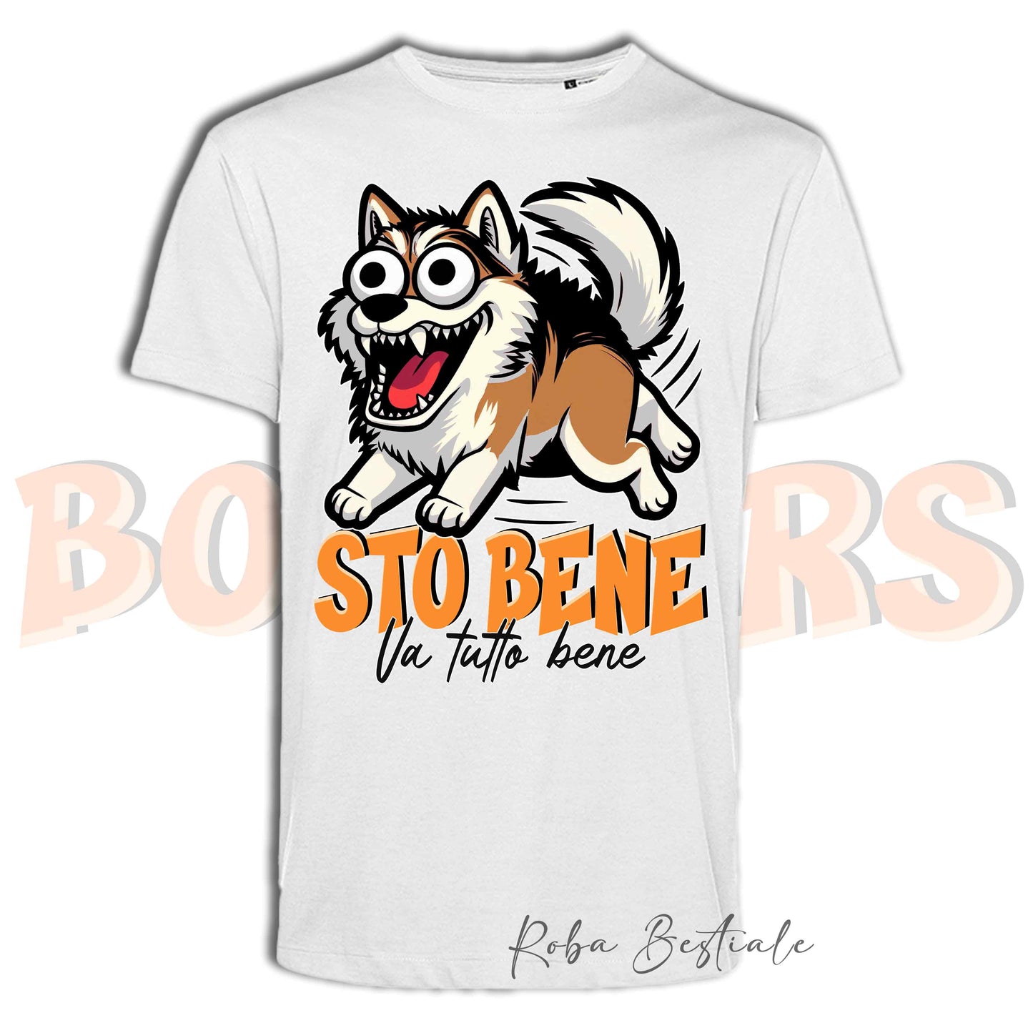 T-Shirt BONKERS - STO BENE - ALASKAN MALAMUTE Zibellino - Uomo o Donna - dalla XS alla 5XL
