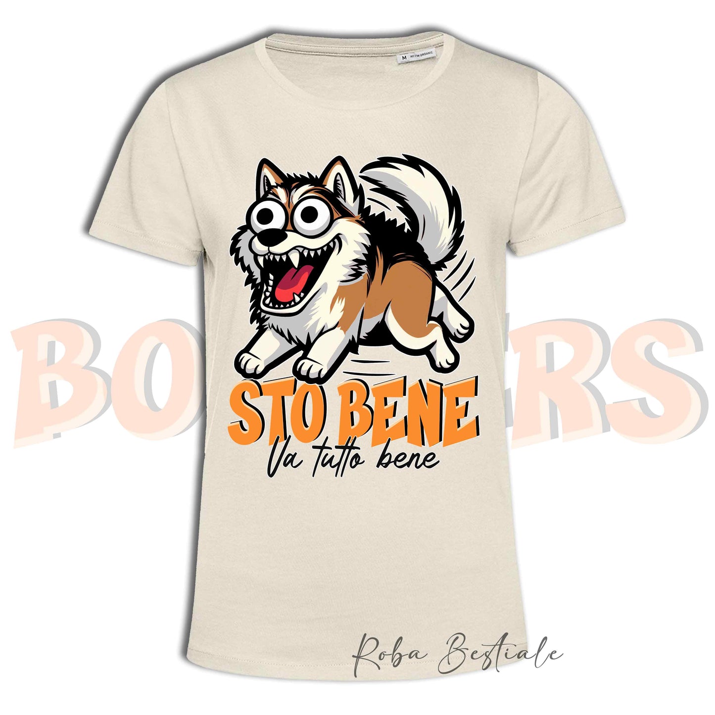 T-Shirt BONKERS - STO BENE - ALASKAN MALAMUTE Zibellino - Uomo o Donna - dalla XS alla 5XL