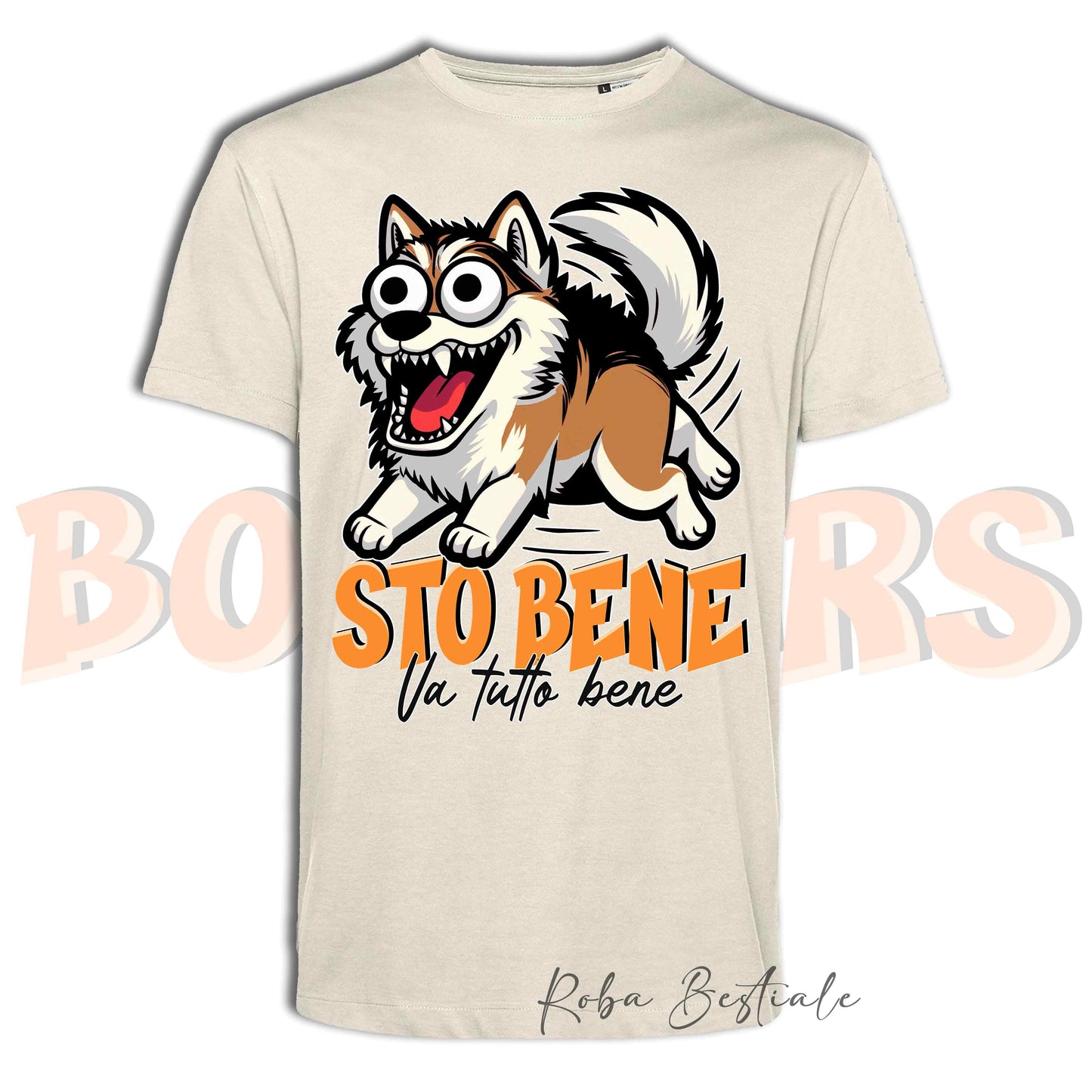T-Shirt BONKERS - STO BENE - ALASKAN MALAMUTE Zibellino - Uomo o Donna - dalla XS alla 5XL